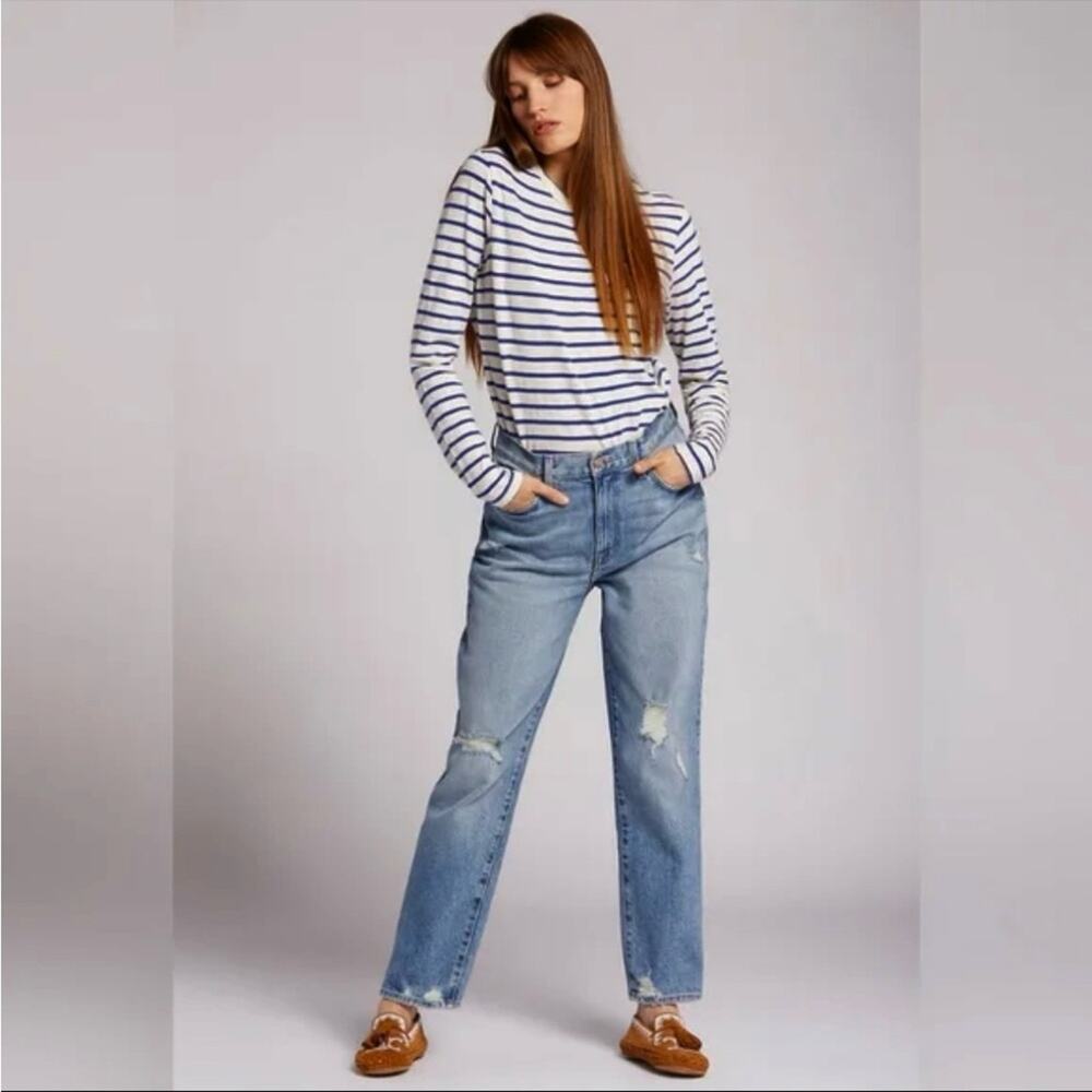 Current/Elliott Relaxed Fit Jeans High Rise Waist Distressed Boyfriend US 29